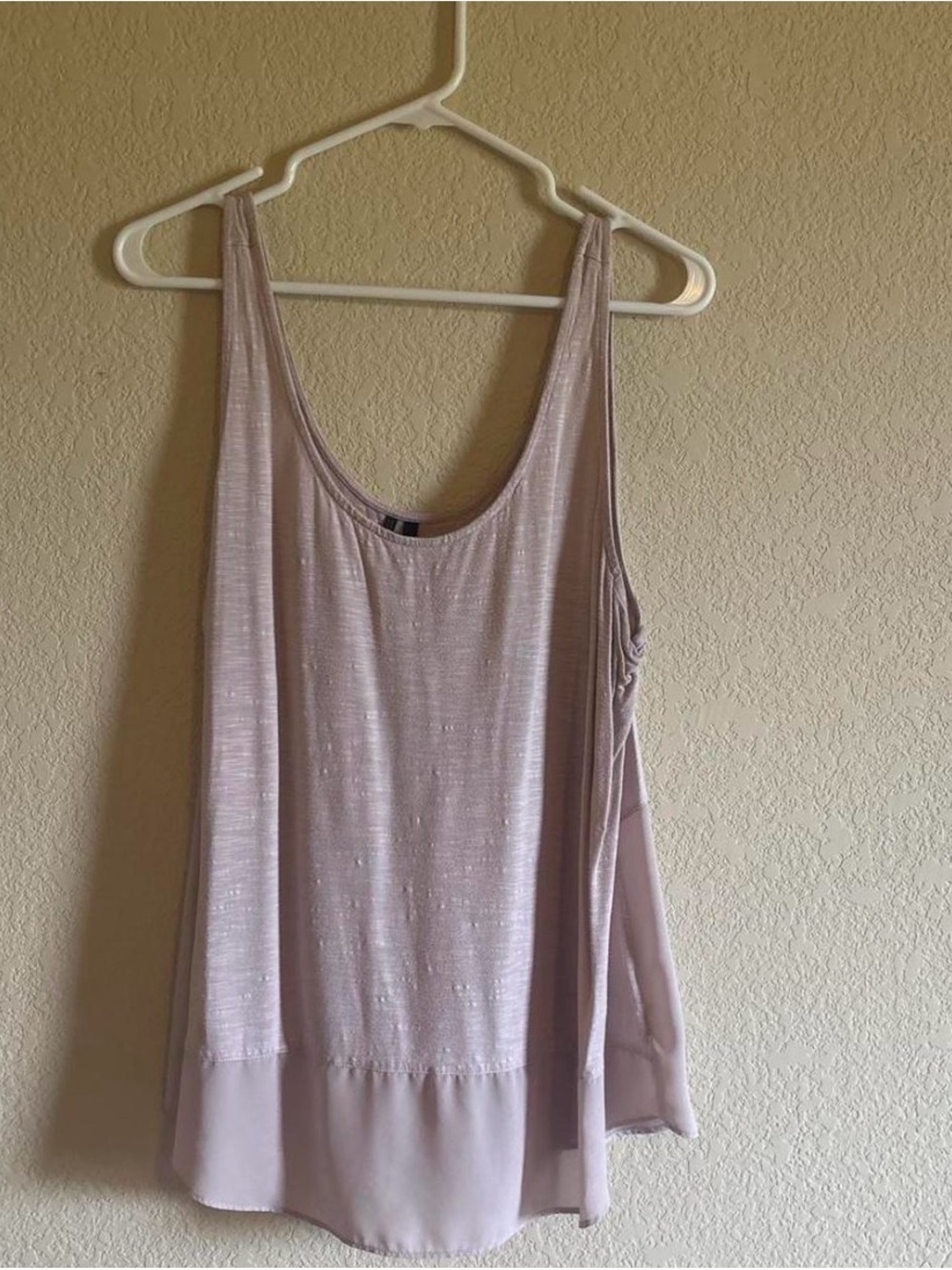 Light Mauve Sparkle Sleeveless Tank Top